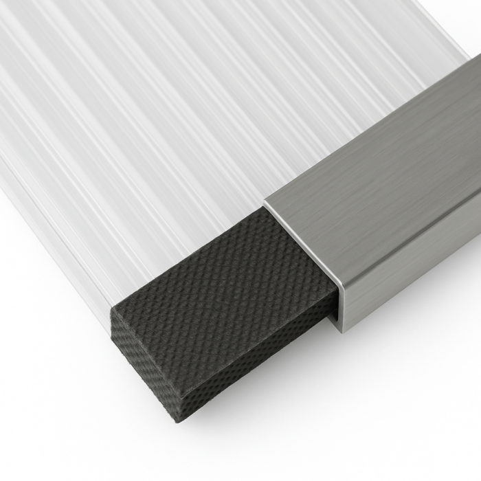 Profil aluminiowy F6 do poliwęglanu gr. 6 mm dł. 6000 mm - obrazek 2